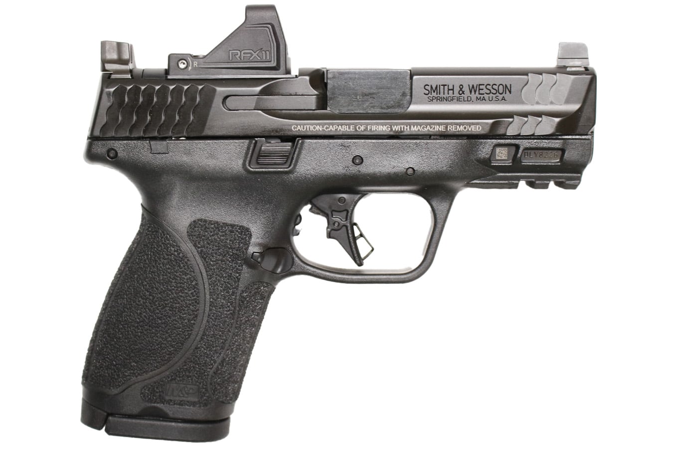 SMITH AND WESSON M&P9 M2.0 Compact Optic Ready 9mm Package with Viridian RFX-11 Green Dot, Five Mags and Savior Bag